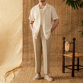 Men's Short-Sleeved Cuban Collar Shirt for Summer Style