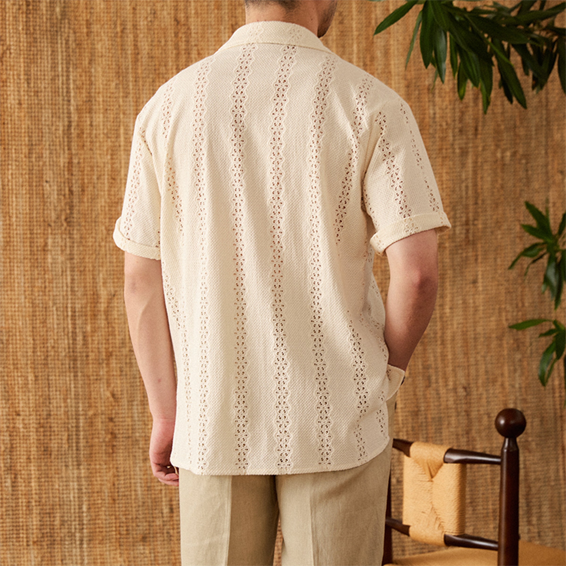Men's Short-Sleeved Cuban Collar Shirt for Summer Style