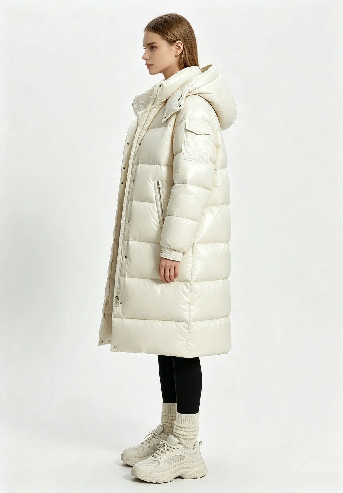 Damen-Winterparka mit Kapuze und Steppung