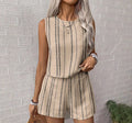 Womens Casual Two Piece Set with Sleeveless Top and Shorts