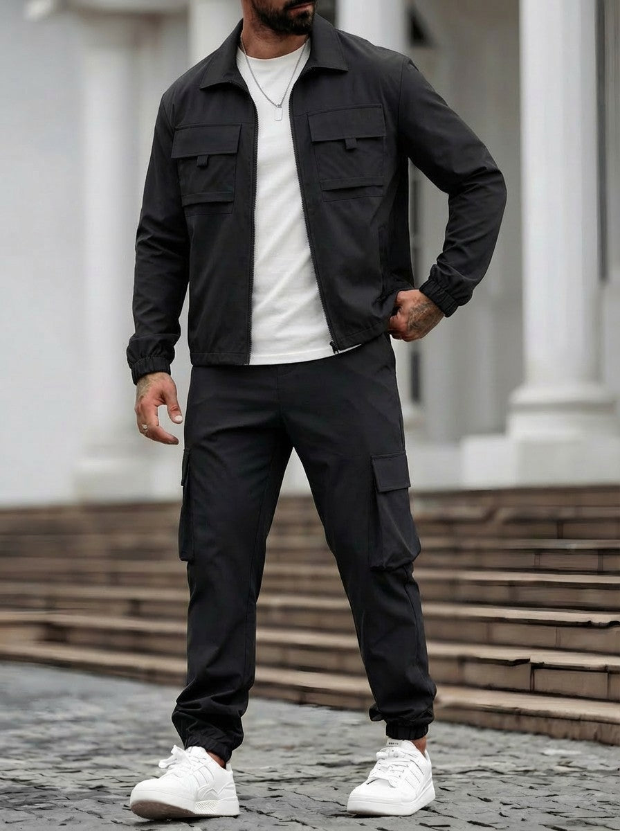Mens Tactical Cargo Set with Jacket and Pants
