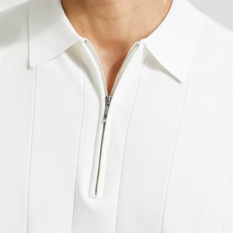 Men's Casual Polo Shirt with Zipper