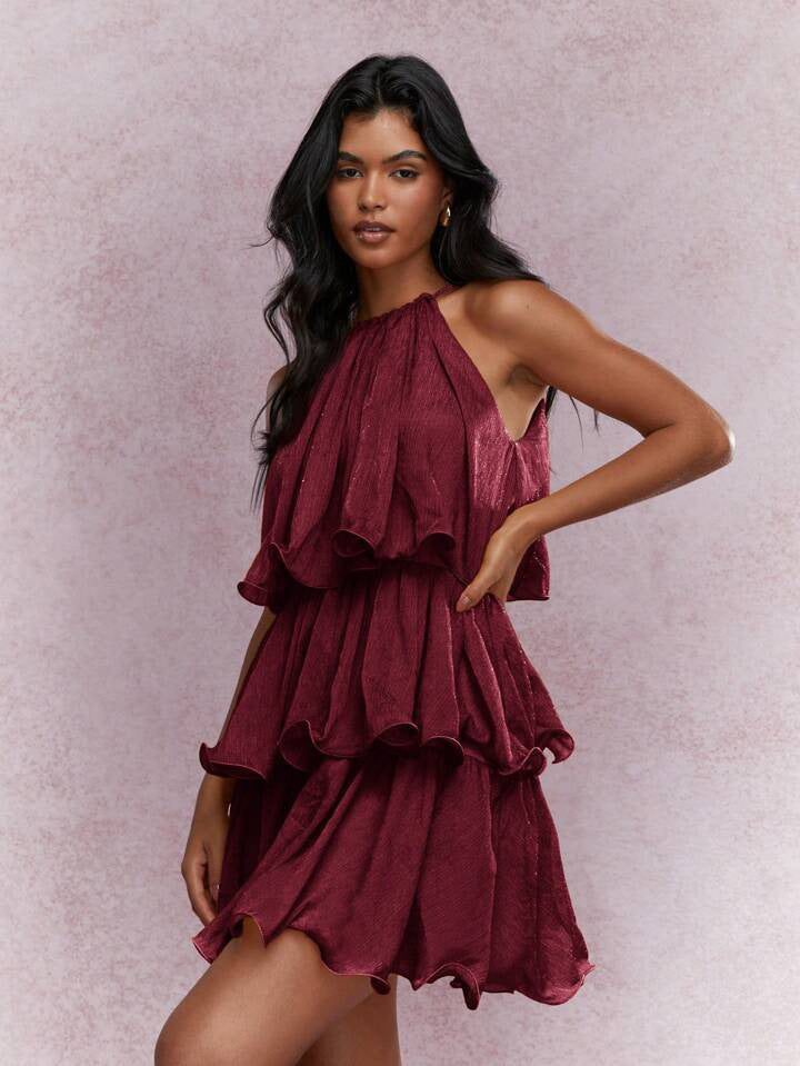 Women's Sleeveless Ruffled Midi Dress
