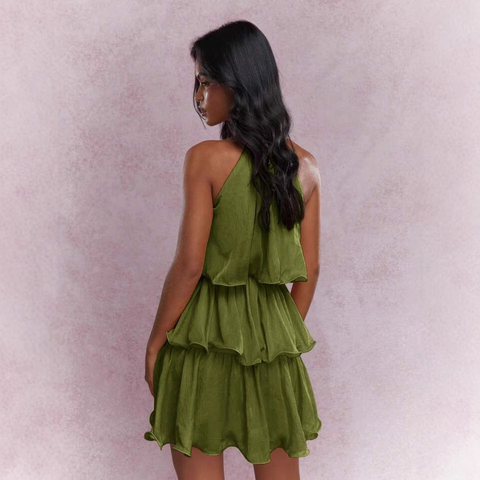 Women's Sleeveless Ruffled Midi Dress