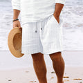Men's Casual Drawstring Shorts with Stylish Stripe Print