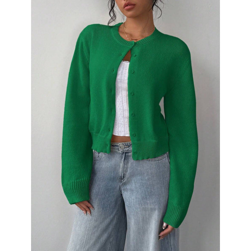 Women's Long Sleeved Knitted Cardigan