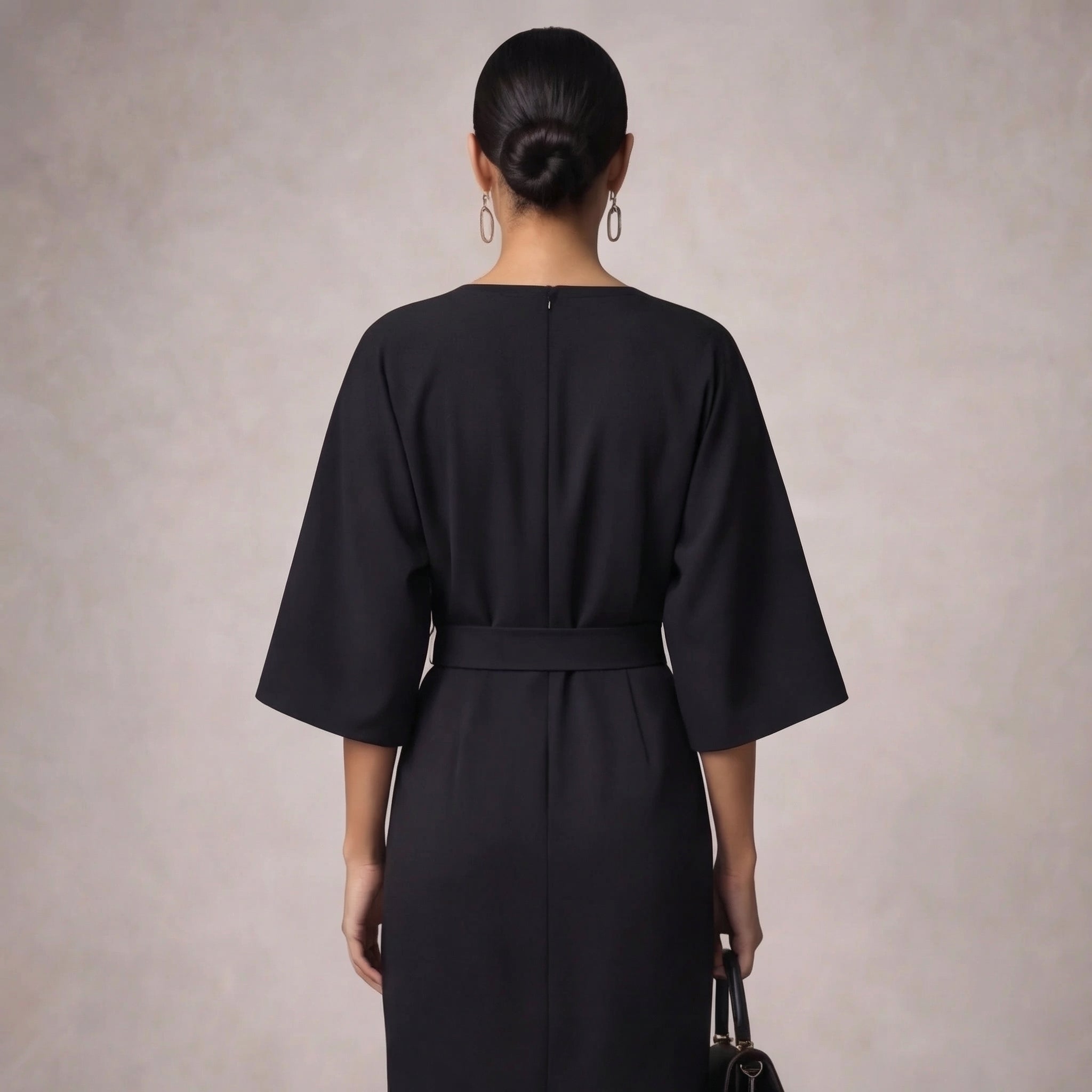 Women's Midi Dress Elegant Design with Waist Belt for Formal and Casual Wear