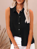 Women's Buttoned Sleeveless Blouse