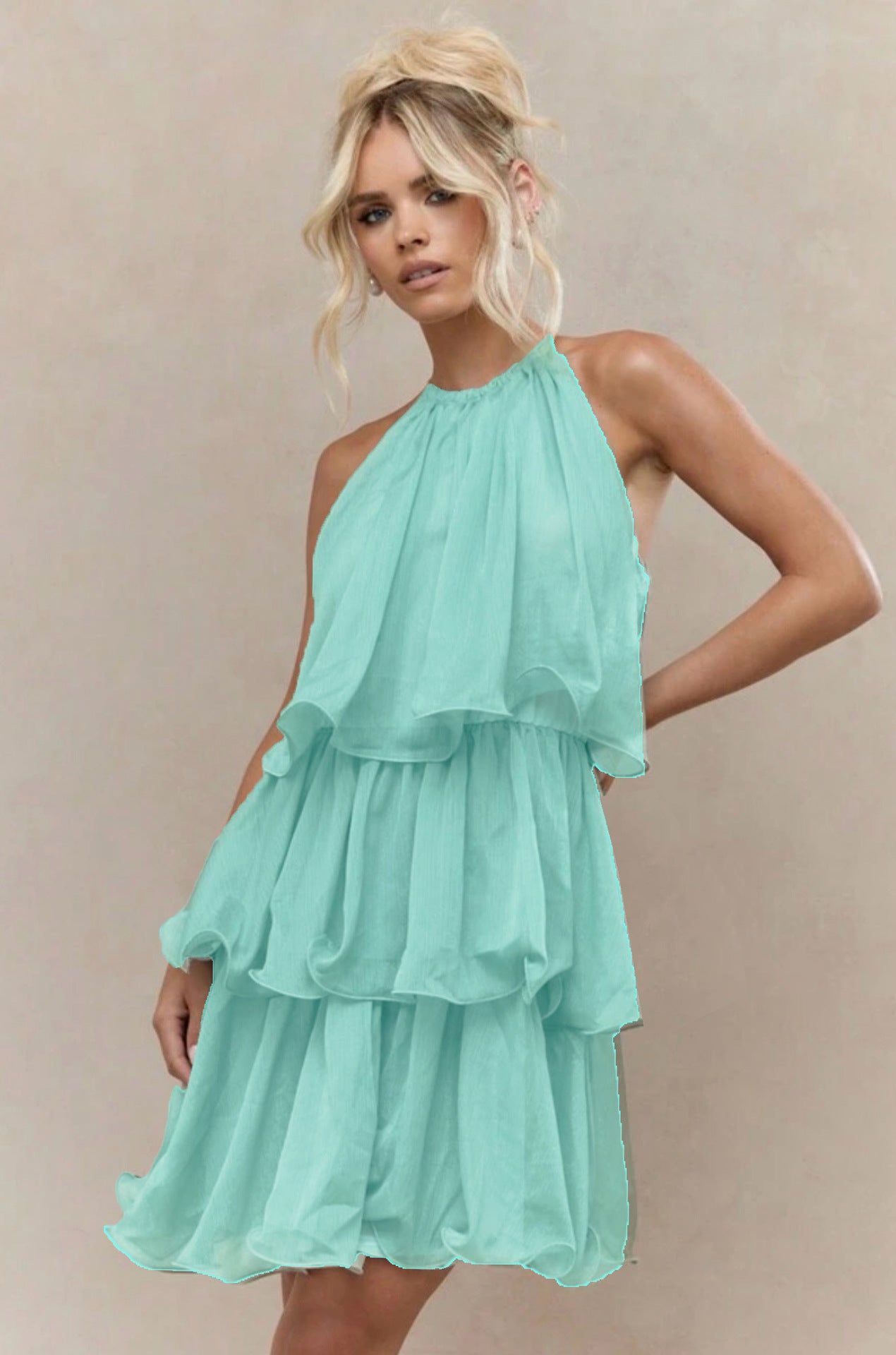 Women's Sleeveless Ruffled Midi Dress