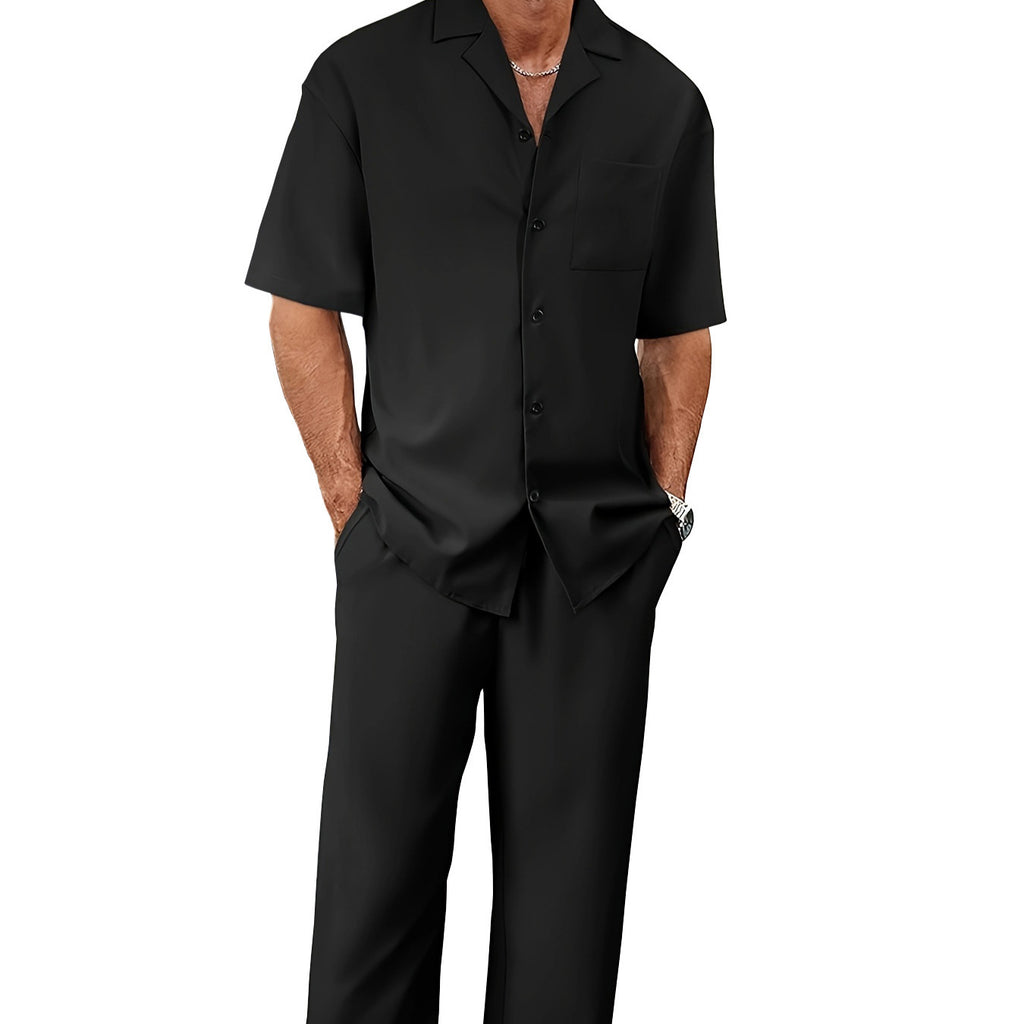 Men's Short Sleeve Shirt and Trousers Set
