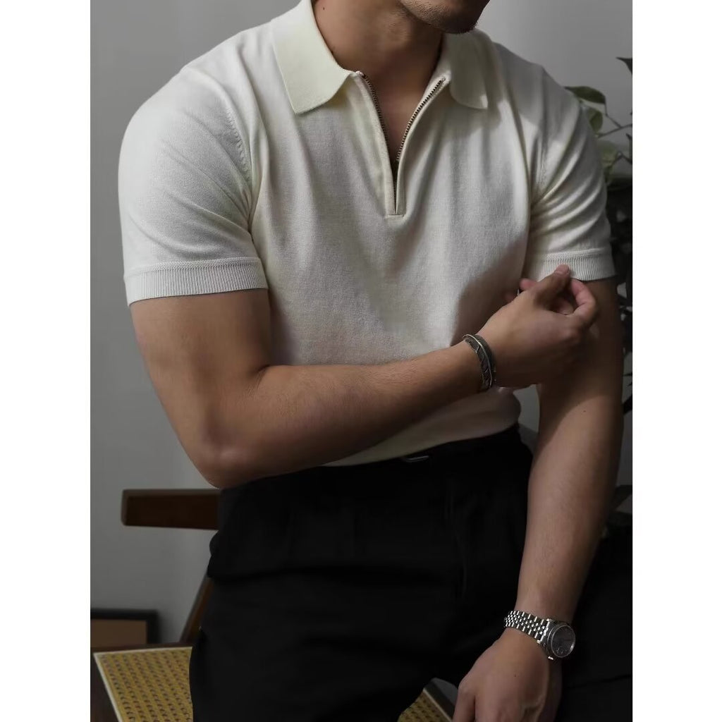 Men's Slim-Fit Short Sleeve Knit Shirt