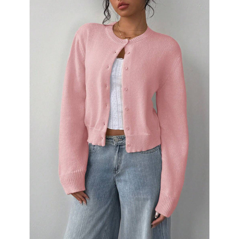 Women's Long Sleeved Knitted Cardigan