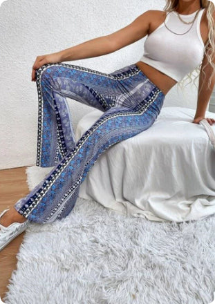 Women's Casual Slim Fit Printed Trousers