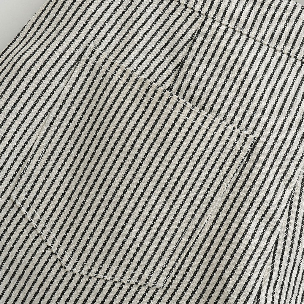 Women's Striped A-Line Denim Shorts