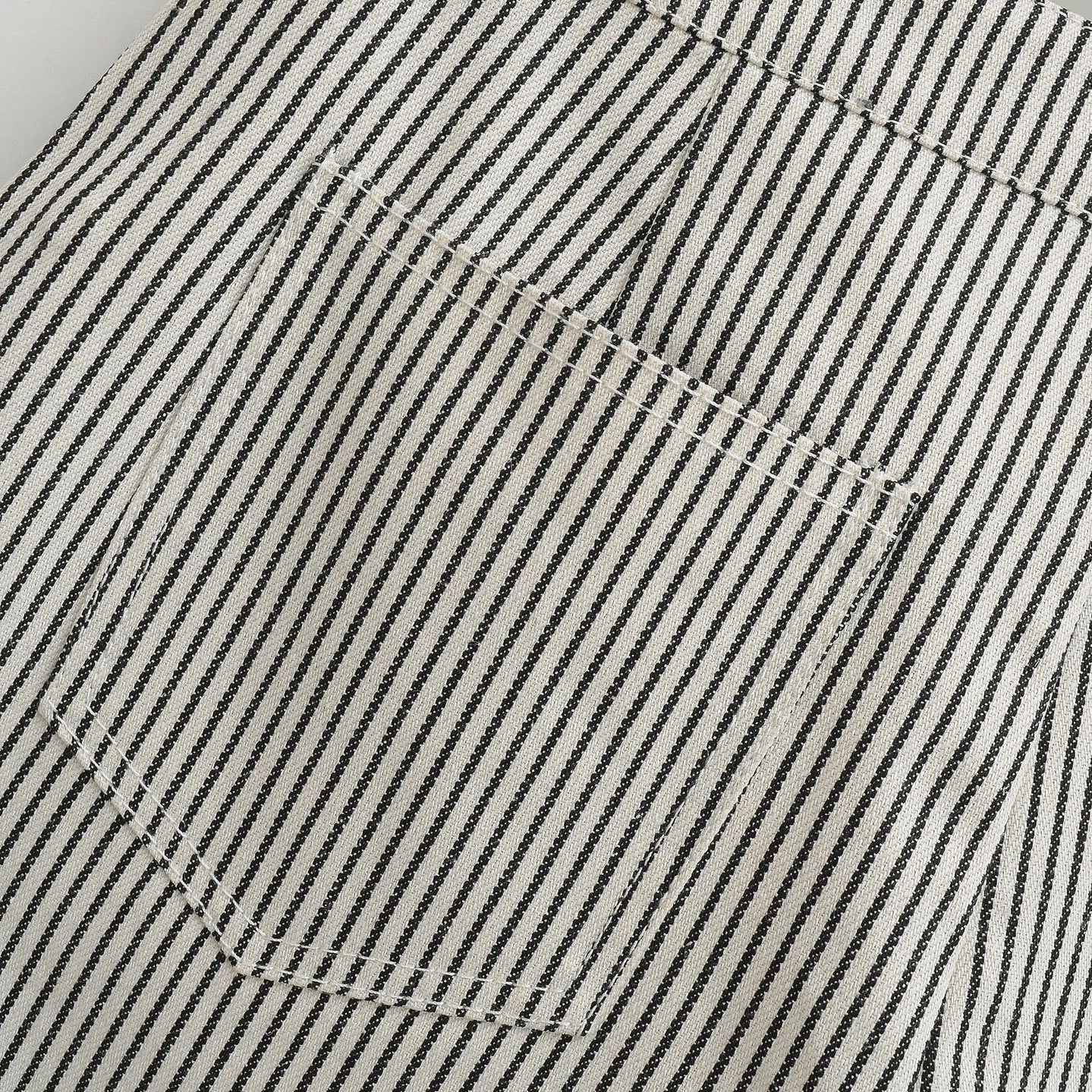 Women's Striped A-Line Denim Shorts