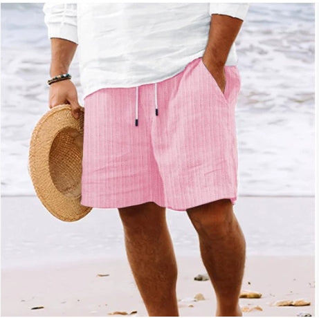 Men's Casual Drawstring Shorts with Stylish Stripe Print