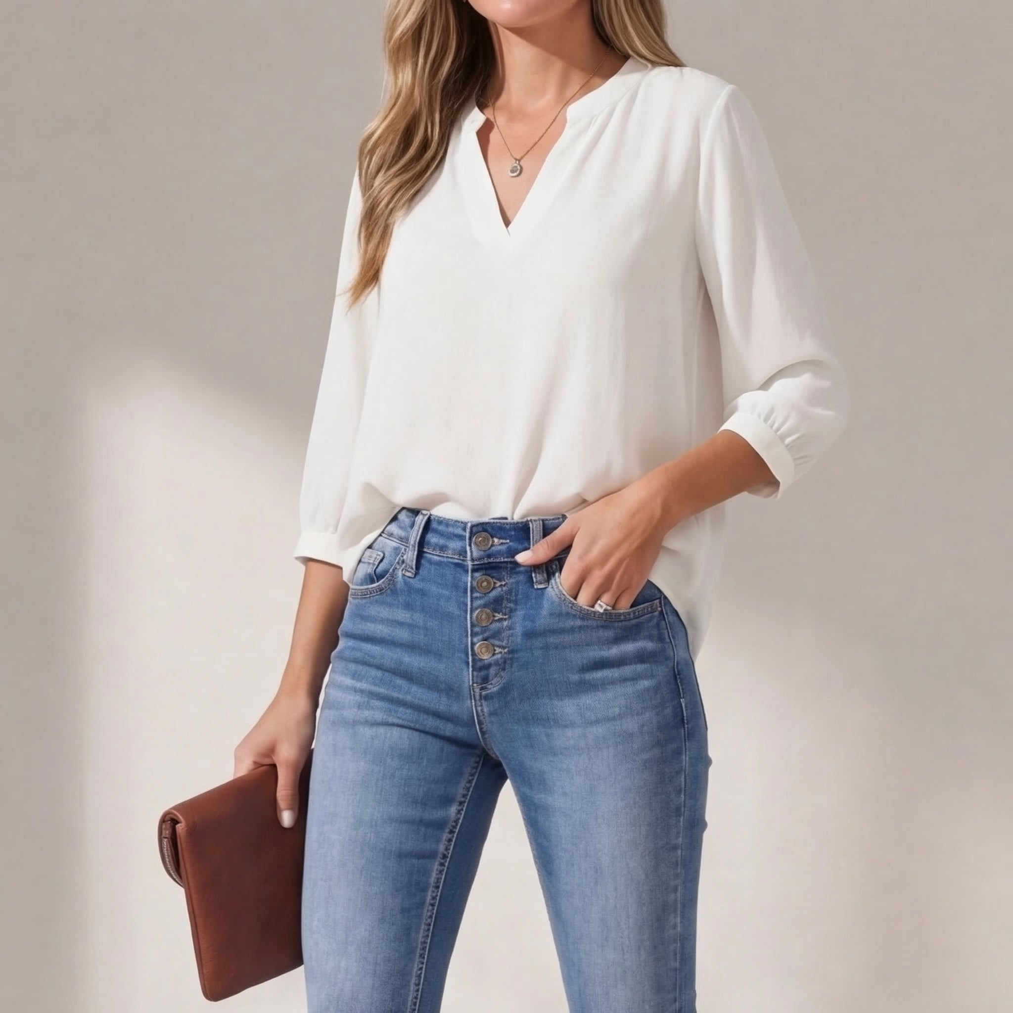 Women Denim Flare Pants High Waist