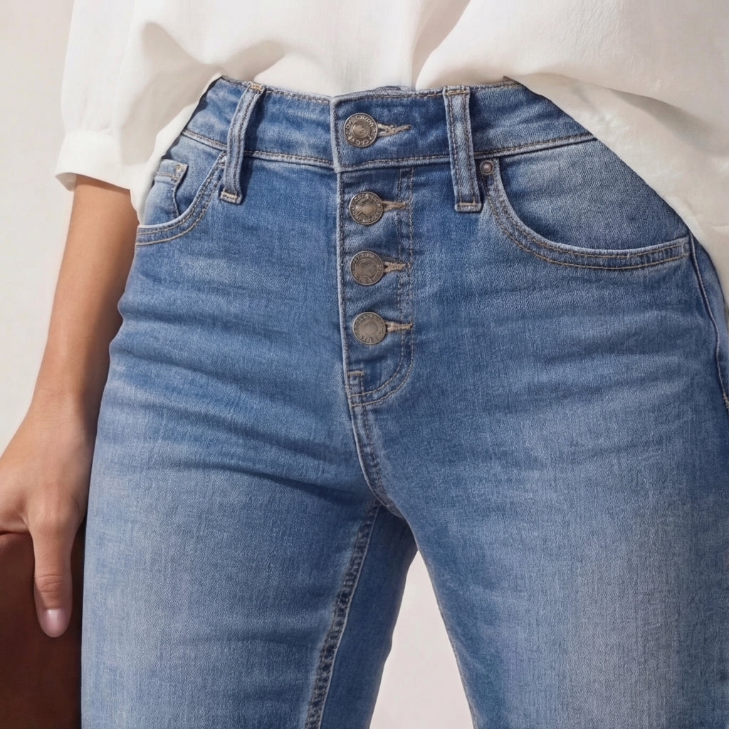 Women Denim Flare Pants High Waist
