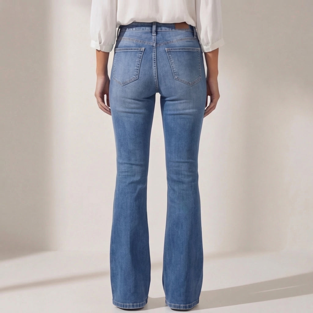 Women Denim Flare Pants High Waist