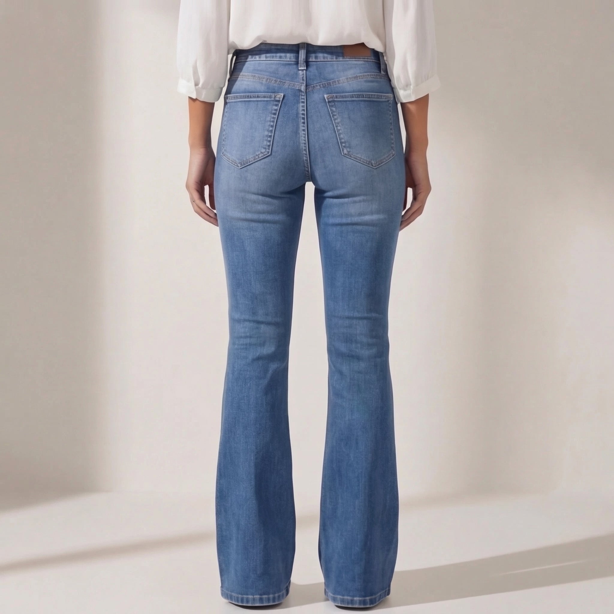 Women Denim Flare Pants High Waist