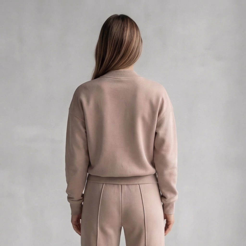 Women’s Casual Two Piece Set Stylish Zip Jacket and Wide Leg Pants