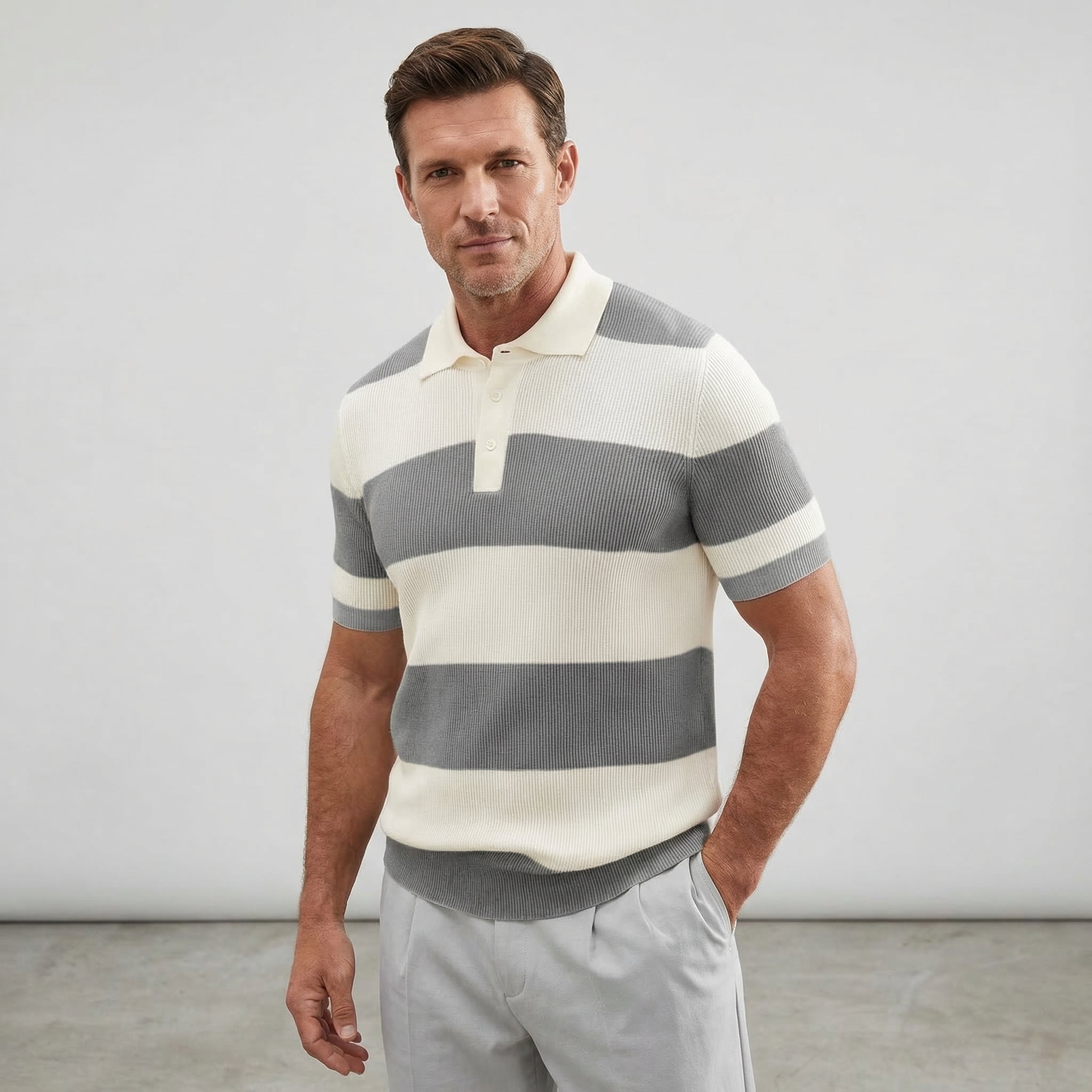 Men's Trendy Knitted Polo Shirt