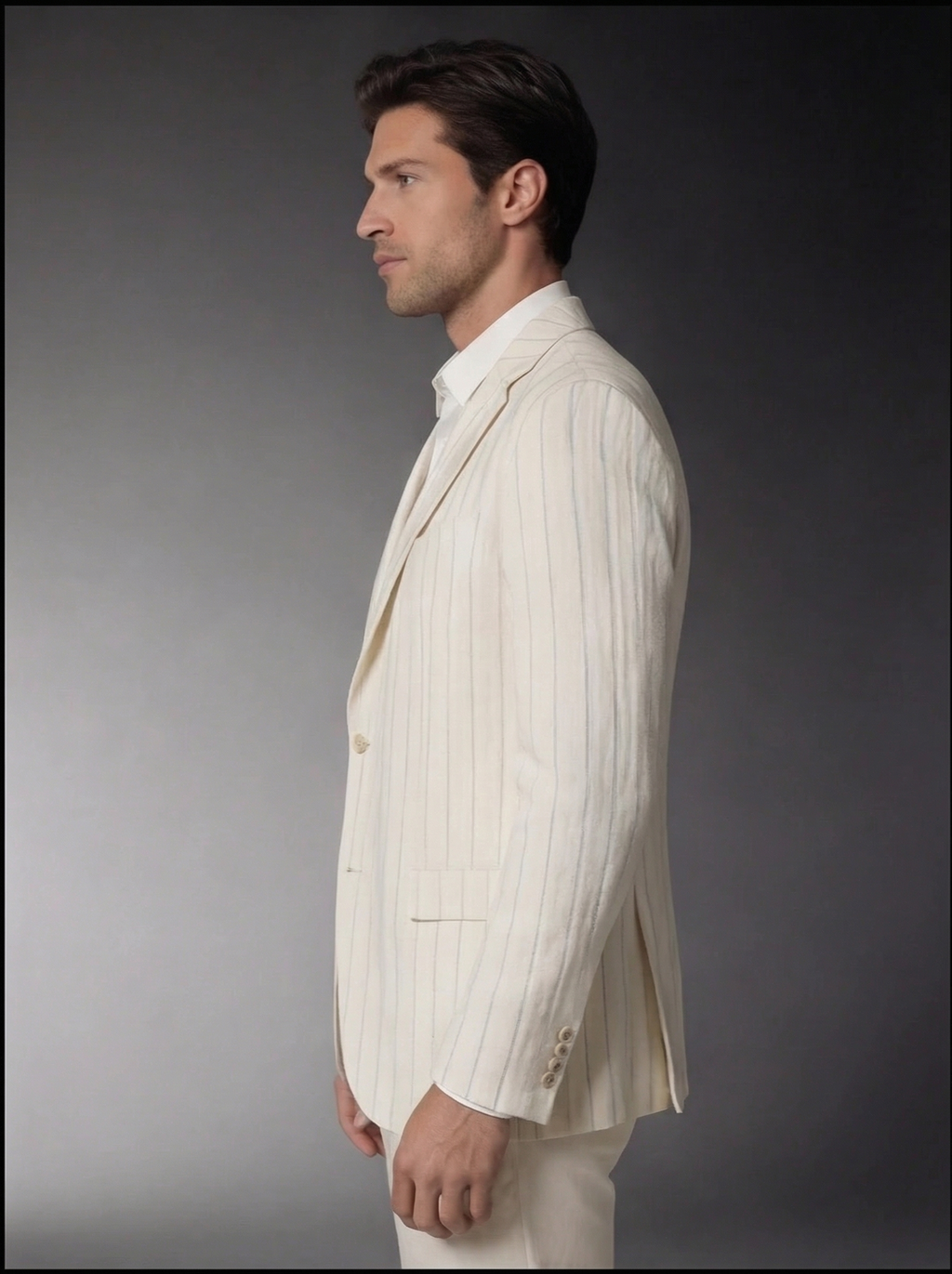Men's Linen Stripe Blazer Jacket for Casual or Formal Wear