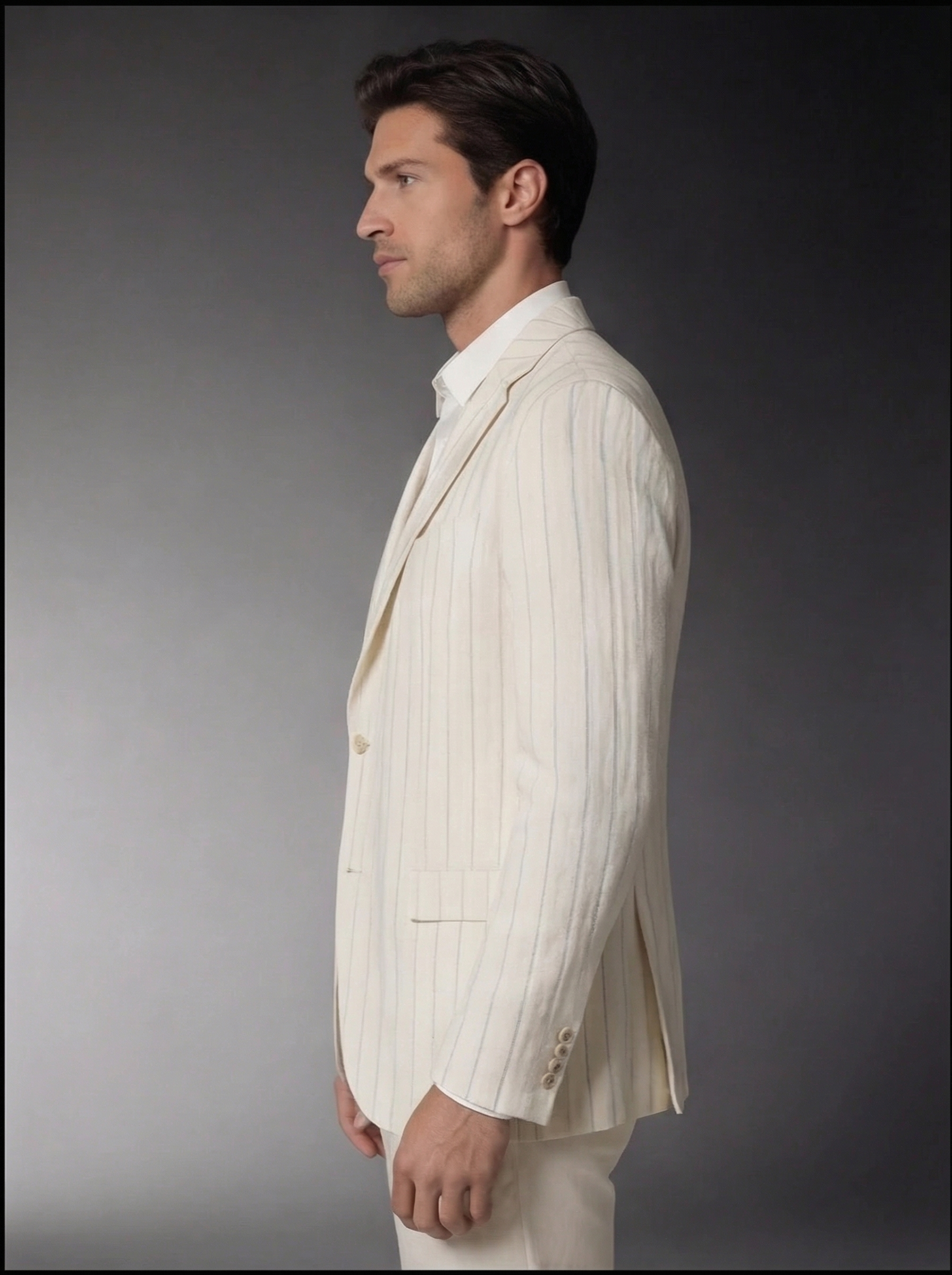 Men's Linen Stripe Blazer Jacket for Casual or Formal Wear
