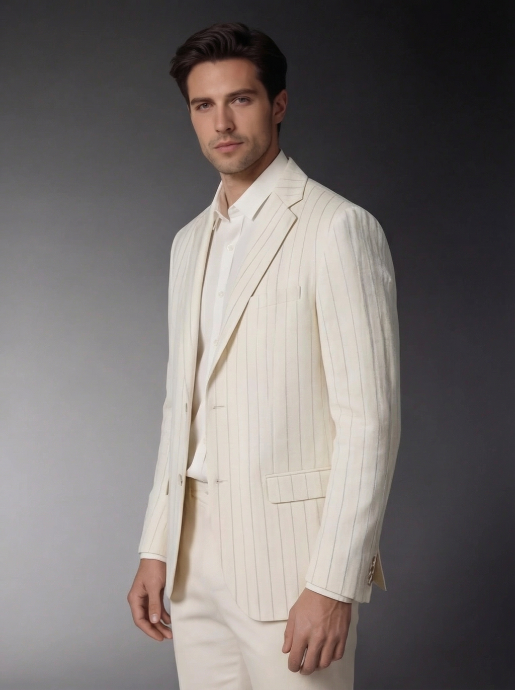 Men's Linen Stripe Blazer Jacket for Casual or Formal Wear