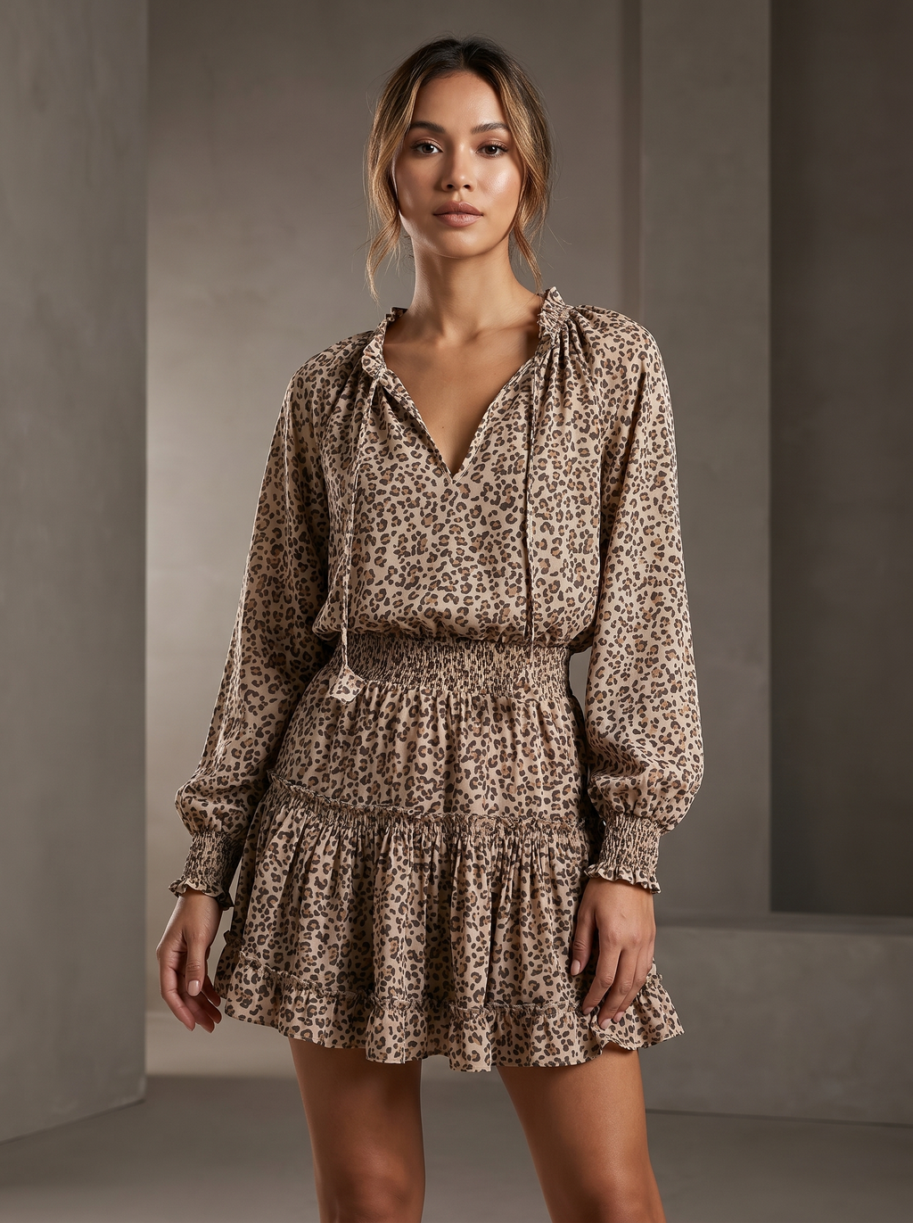 Women's Floral Print Long Sleeve Dress
