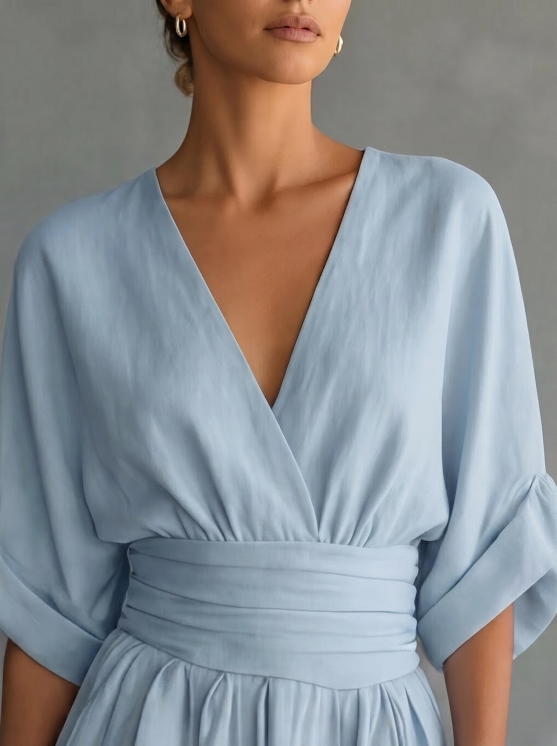Women's Casual V-Neck Wide-Leg Jumpsuit