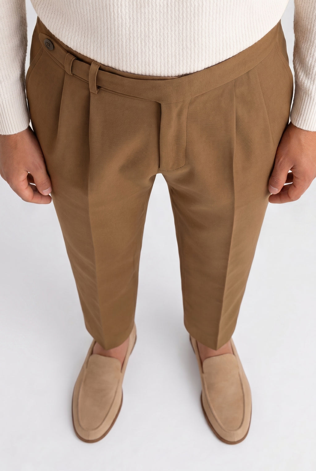 Men's Tapered Fit High Waist Trousers