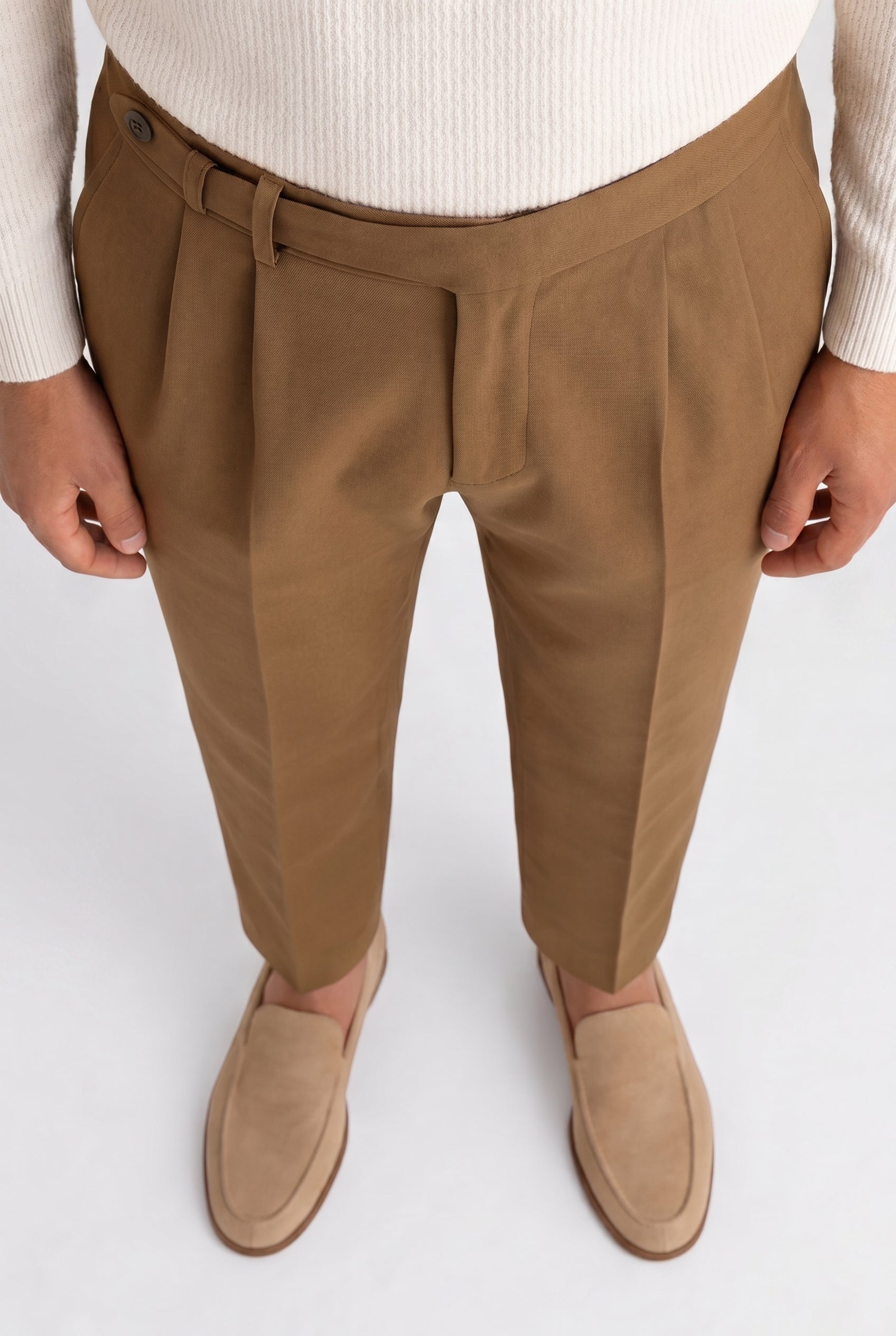 Men's Tapered Fit High Waist Trousers