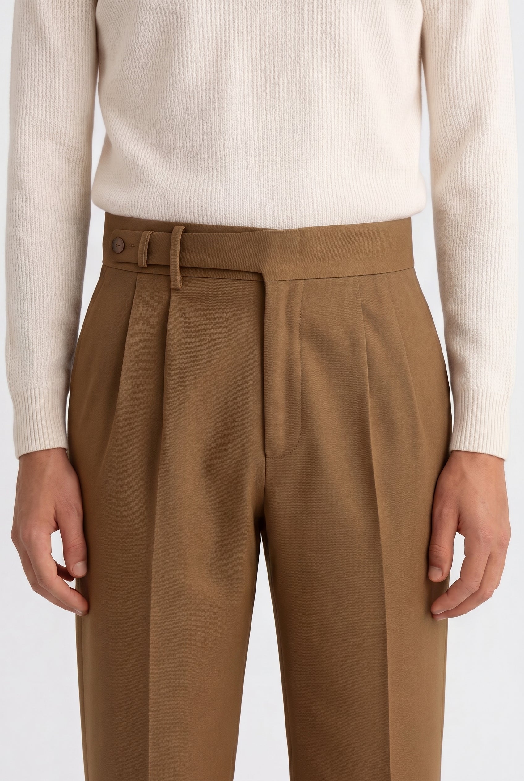 Men's Tapered Fit High Waist Trousers
