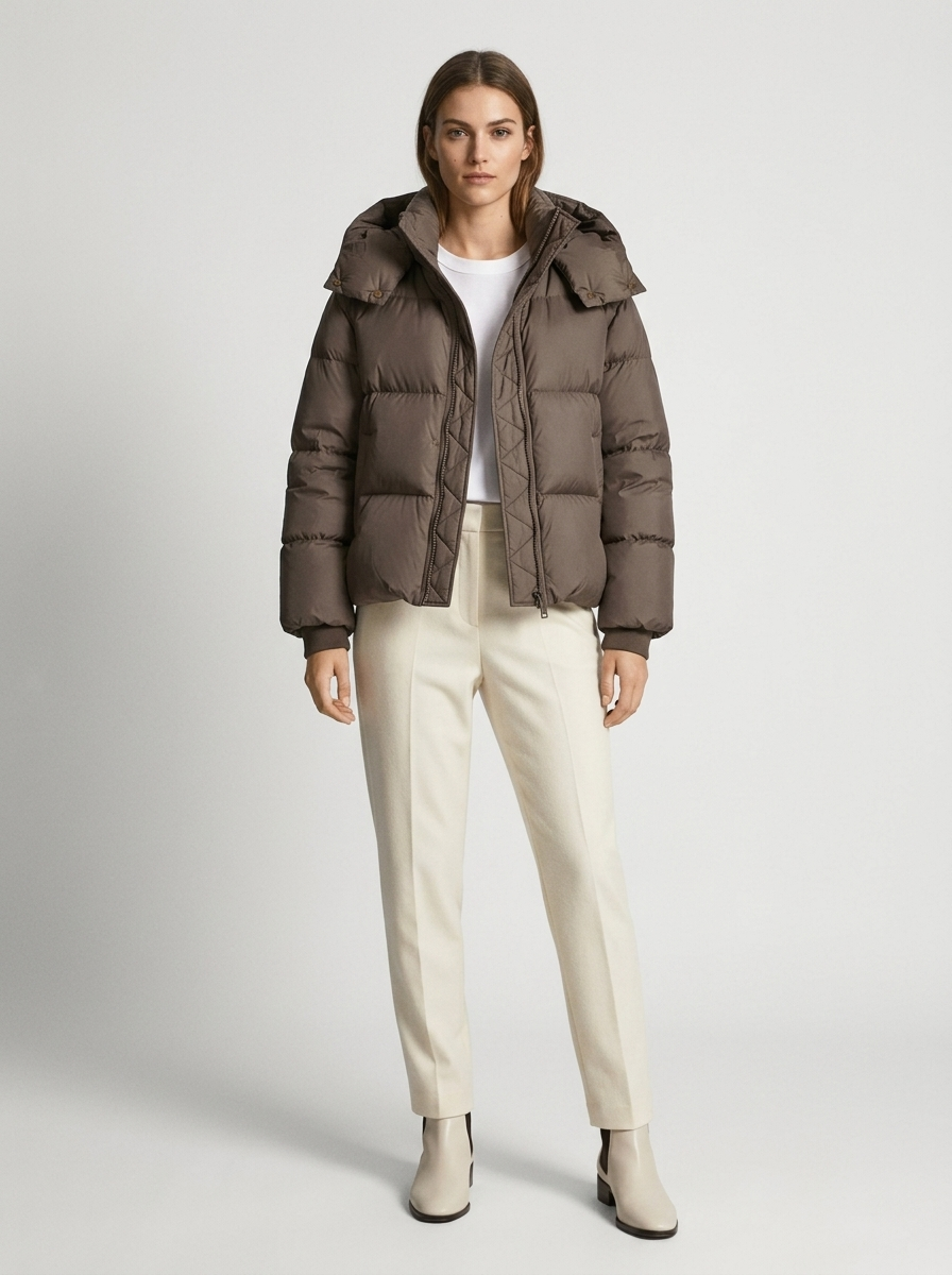 Women's Black Puffer Jacket – Oversized Hooded Design