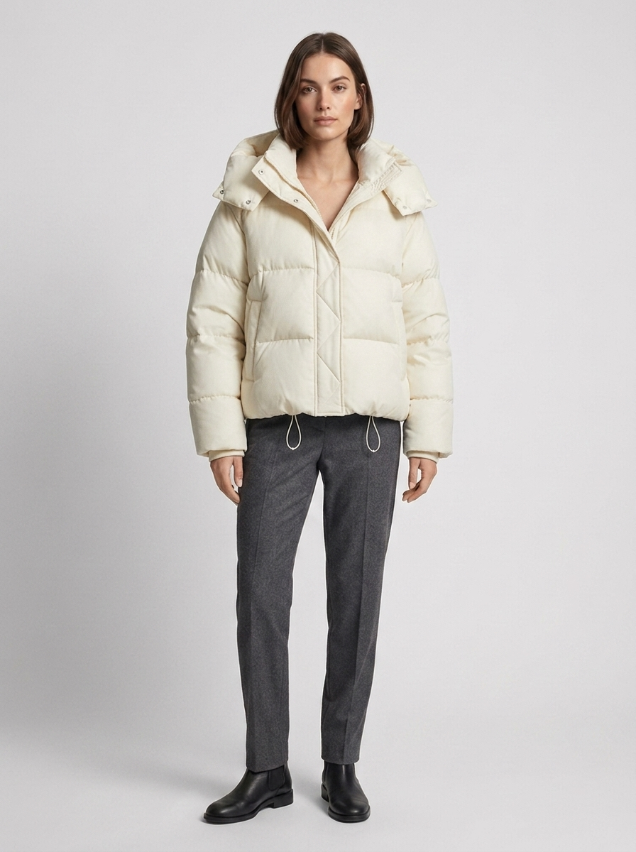 Women's Black Puffer Jacket – Oversized Hooded Design
