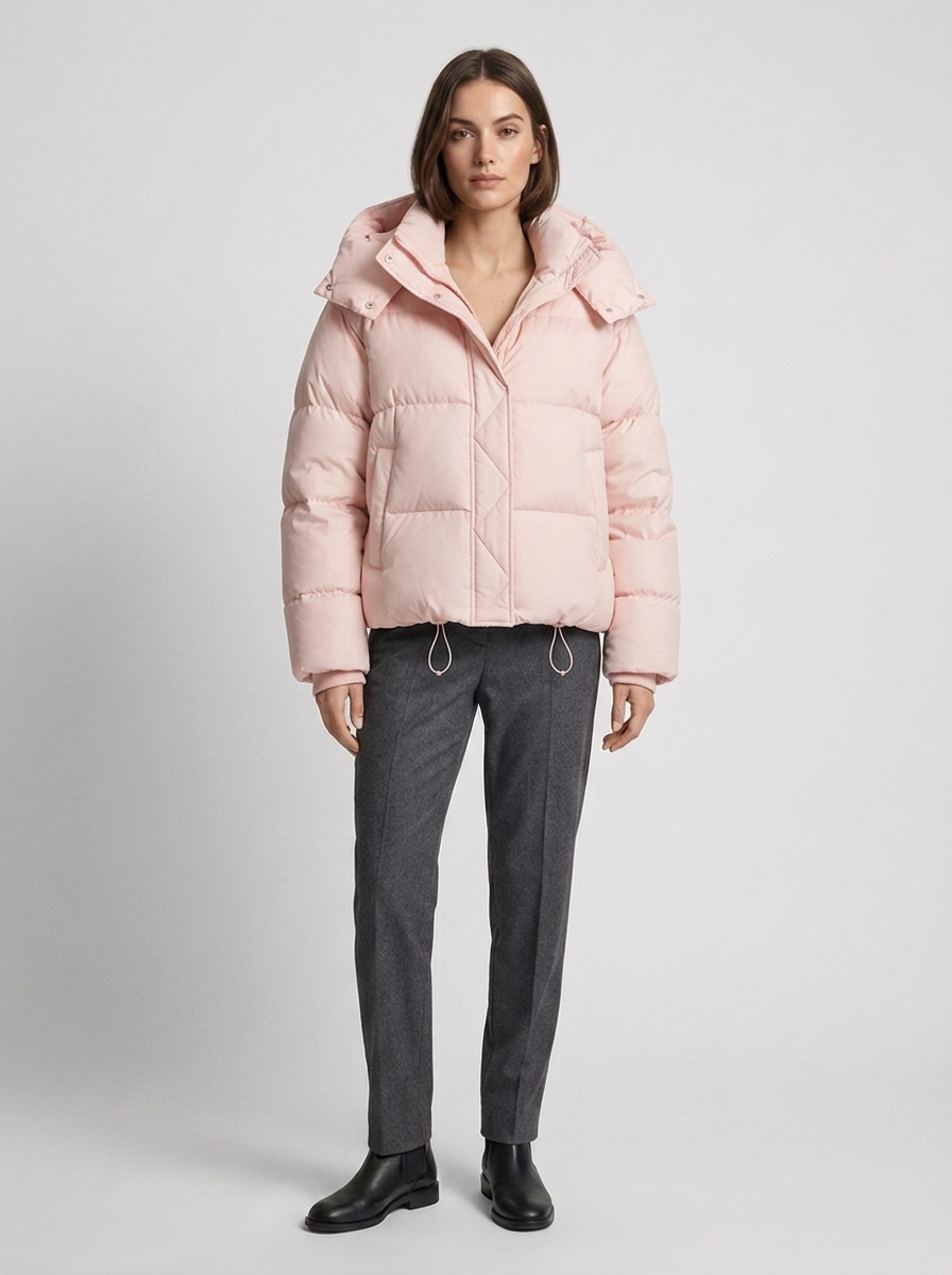 Women's Black Puffer Jacket – Oversized Hooded Design