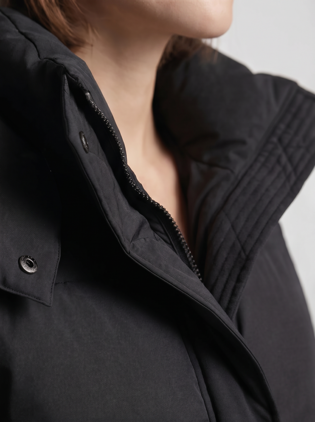 Women's Black Puffer Jacket – Oversized Hooded Design