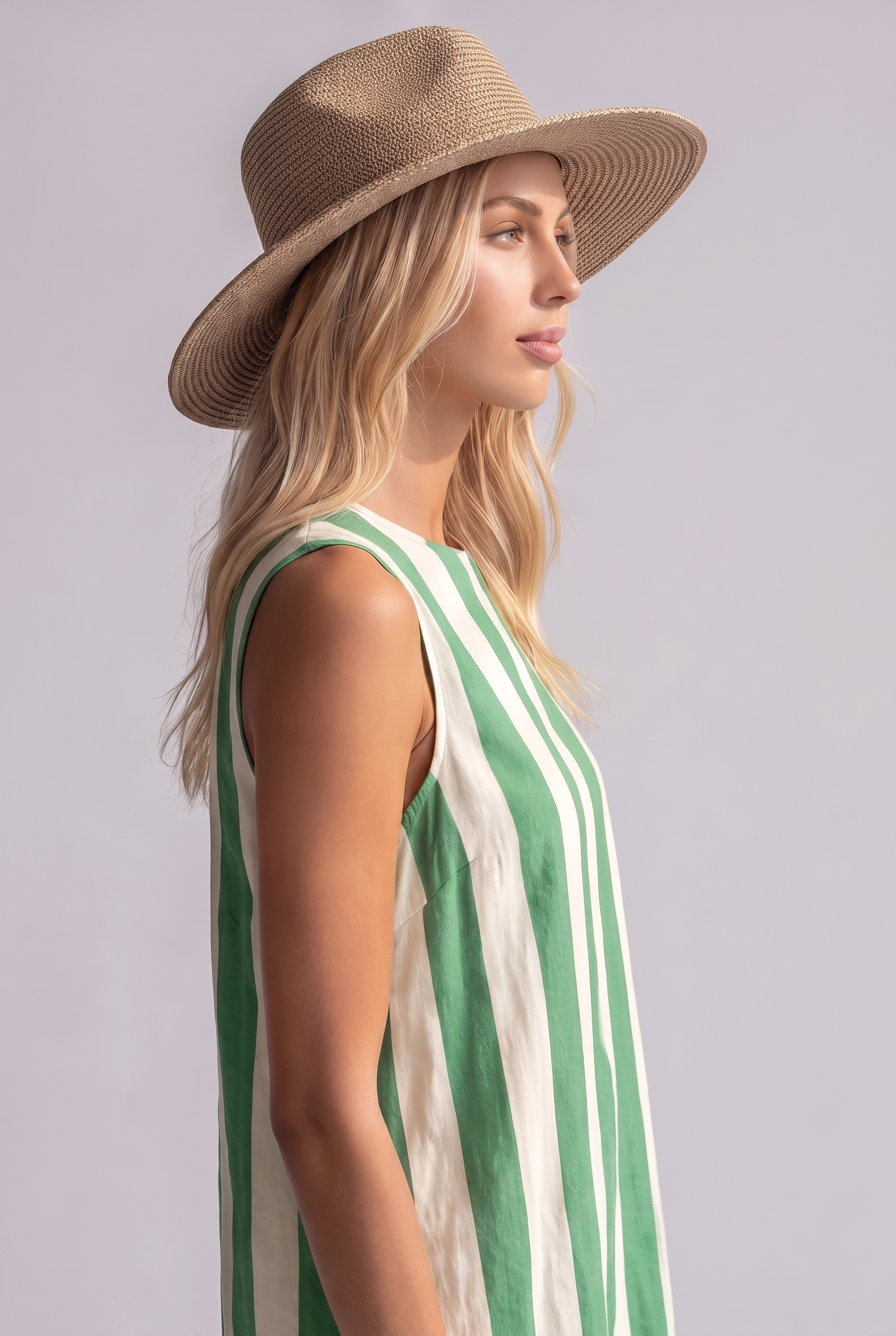 Women's Striped Summer Dress - Lightweight Sleeveless Style