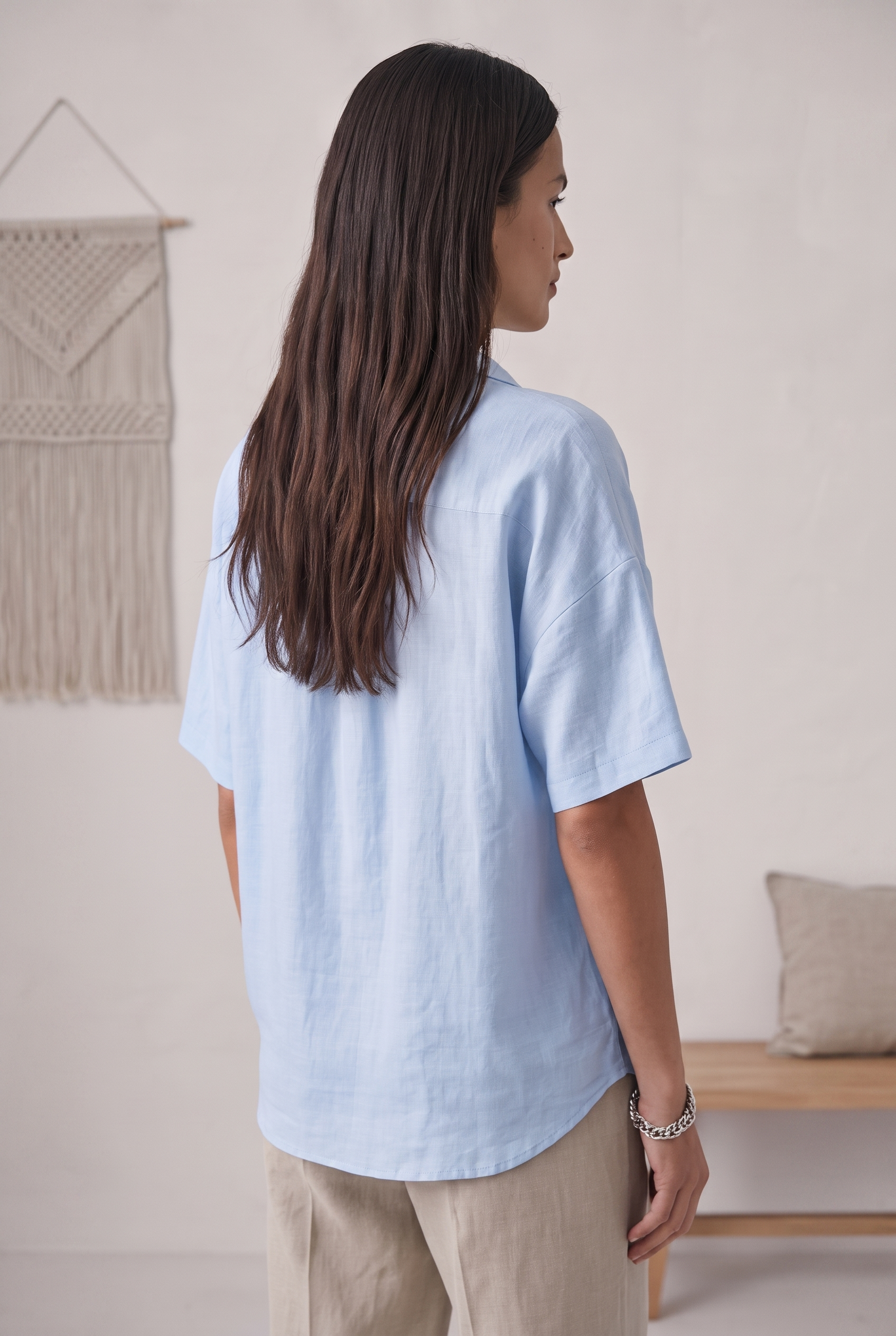 Women's Short-Sleeved Button Blouse