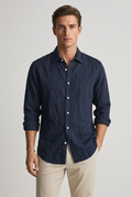 Men's Long Sleeve Linen Shirt - Relaxed Fit Casual Style