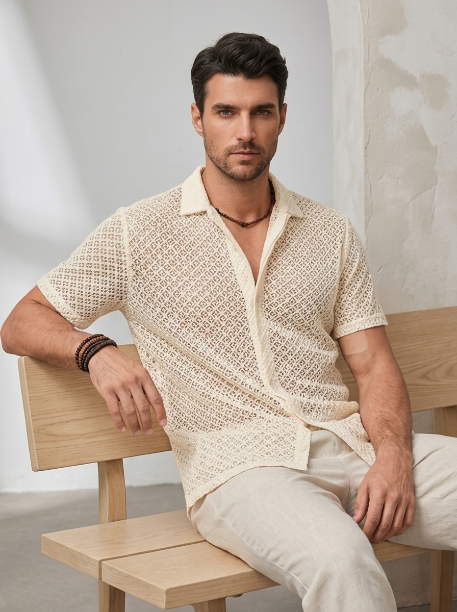 Men's Short Sleeve Mesh Shirt