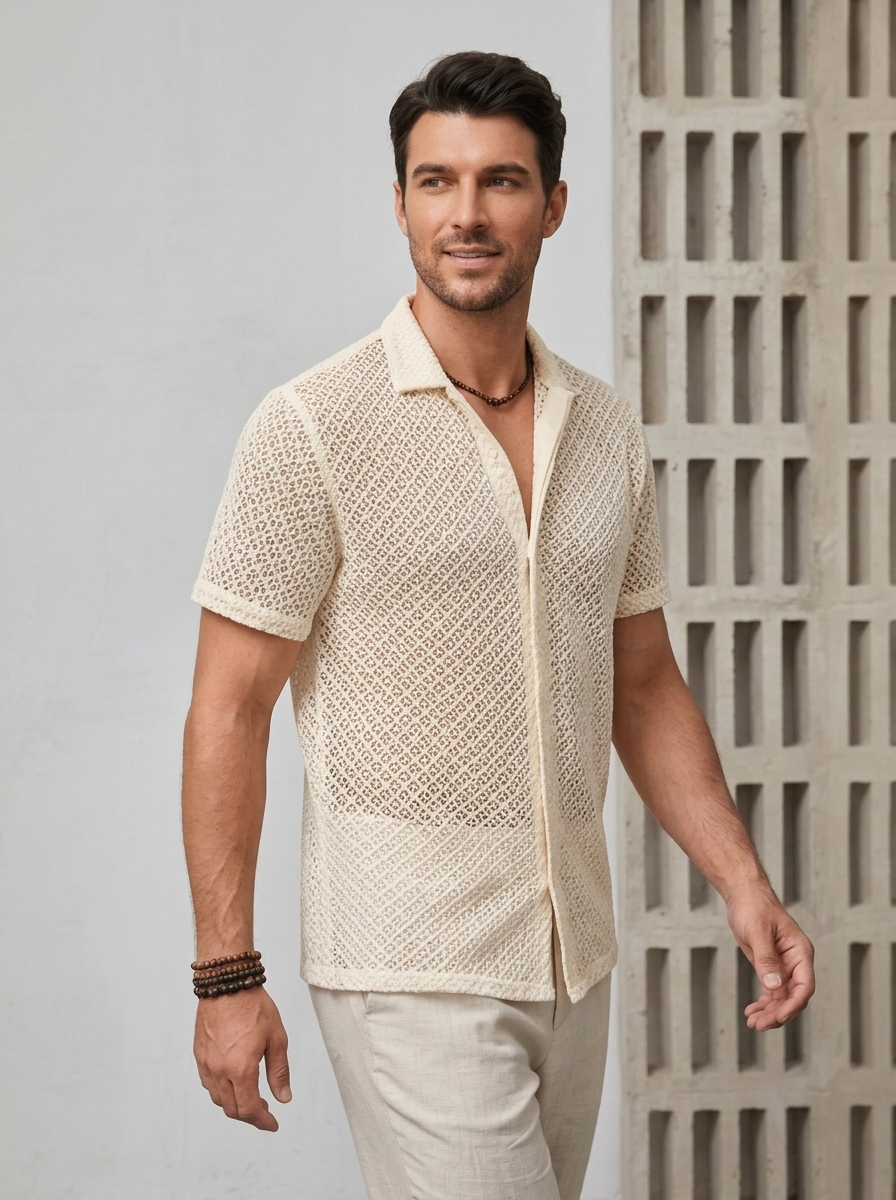 Men's Short Sleeve Mesh Shirt