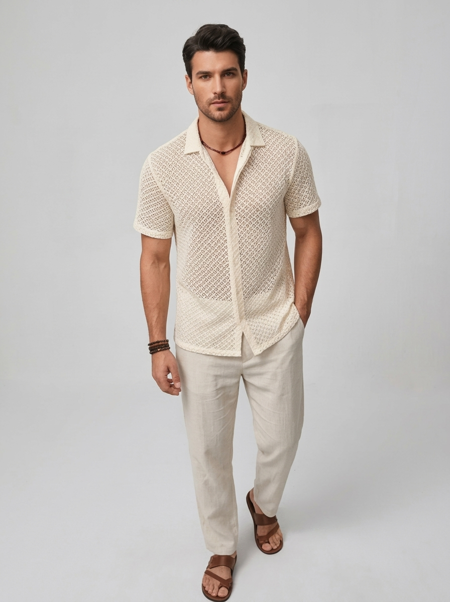 Men's Short Sleeve Mesh Shirt