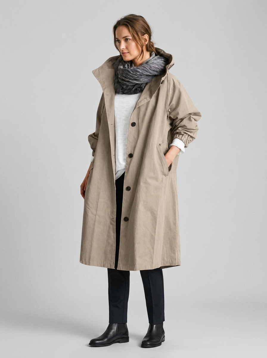Women's Waterproof Raincoat with Adjustable Hood