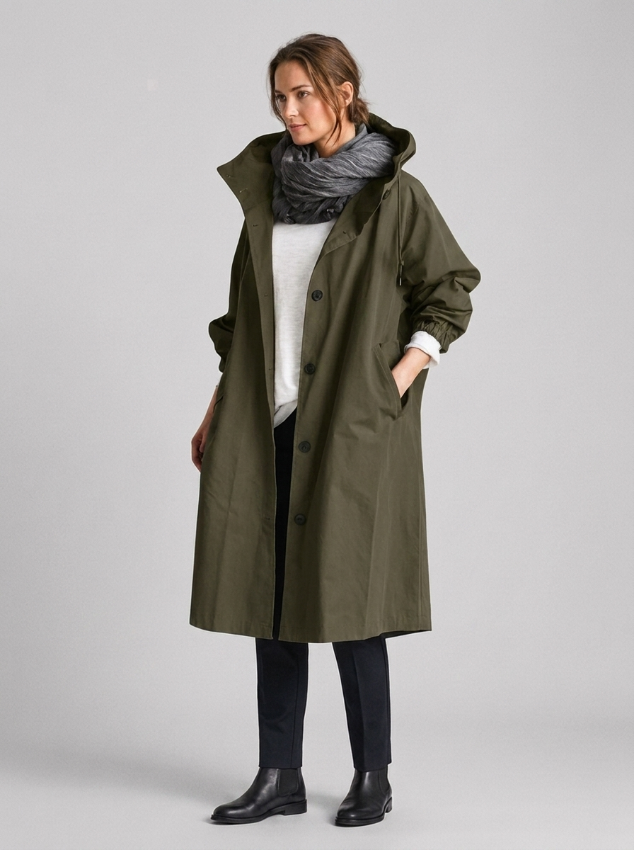 Women's Waterproof Raincoat with Adjustable Hood