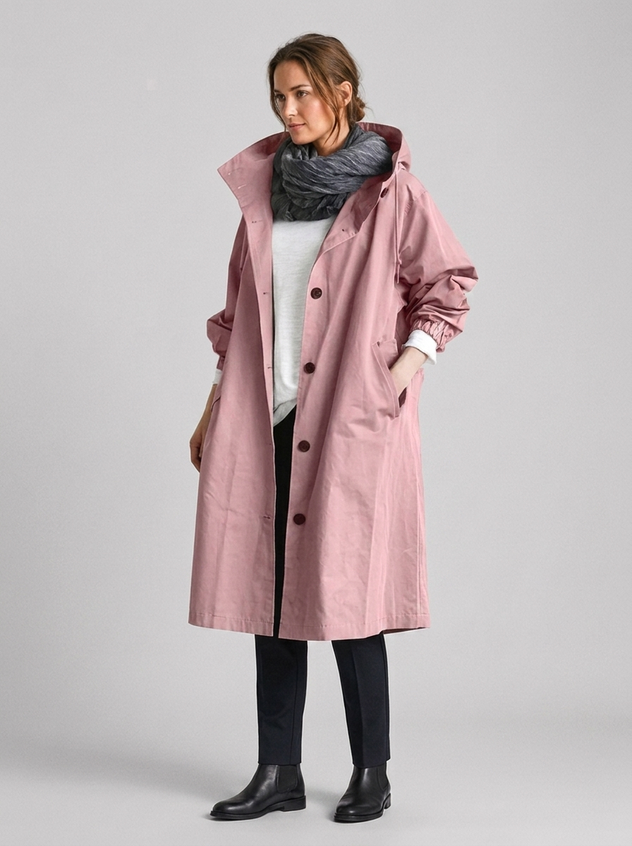 Women's Waterproof Raincoat with Adjustable Hood