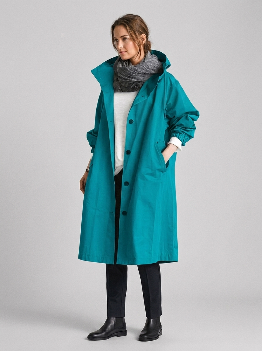 Women's Waterproof Raincoat with Adjustable Hood