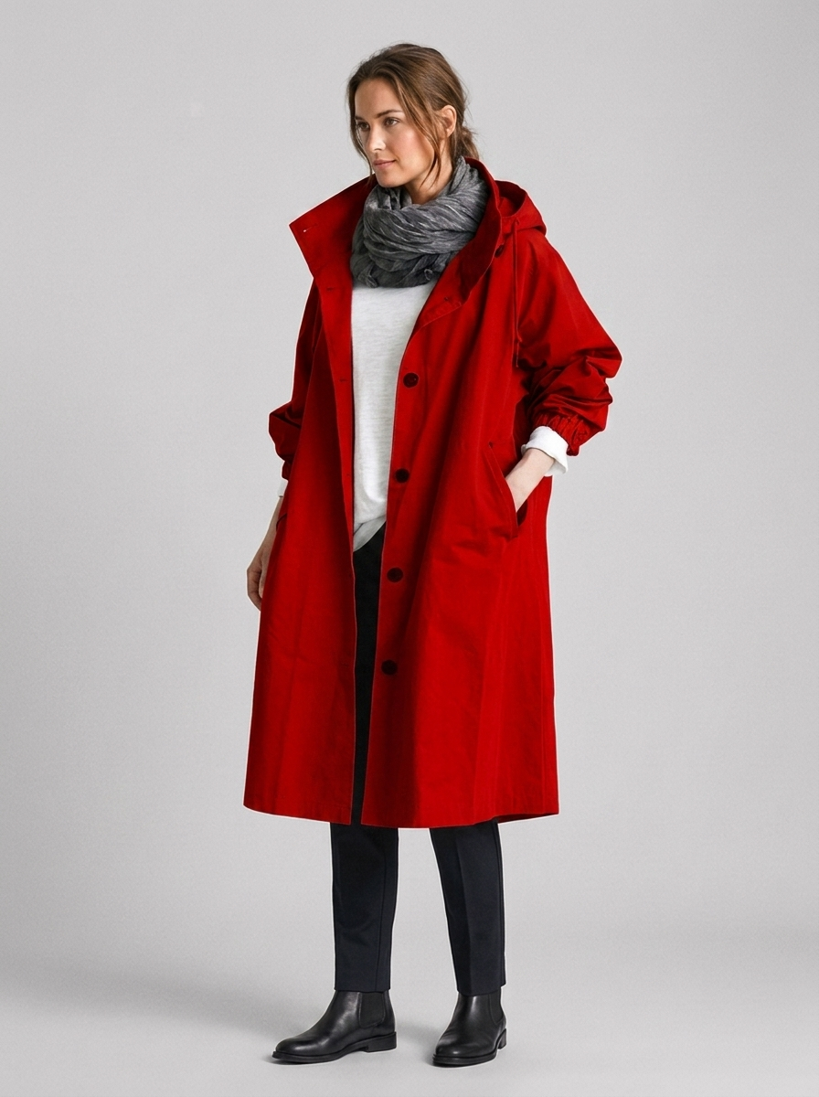 Women's Waterproof Raincoat with Adjustable Hood