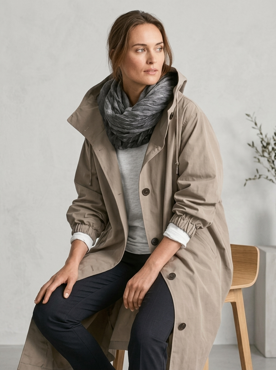 Women's Waterproof Raincoat with Adjustable Hood